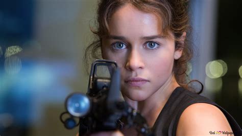 Emilia Clarke in Terminator 4K wallpaper download