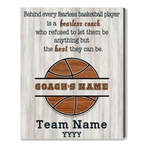 Custom Basketball Coach Appreciation Canvas Print Coach Thank You T