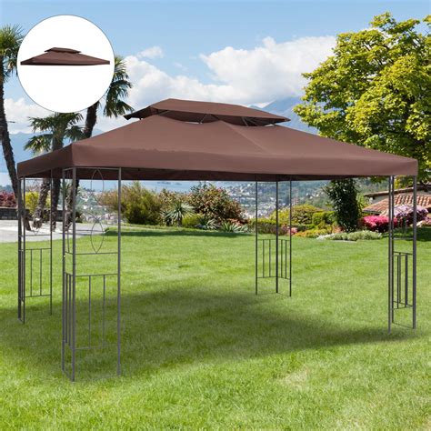 Outsunny 13' x 10' Gazebo Replacement Canopy 2 Tier Top UV Cover