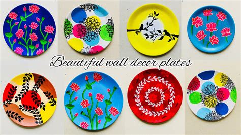 Beautiful Wall Decor Plates Painting On Old Plates Plate Art YouTube