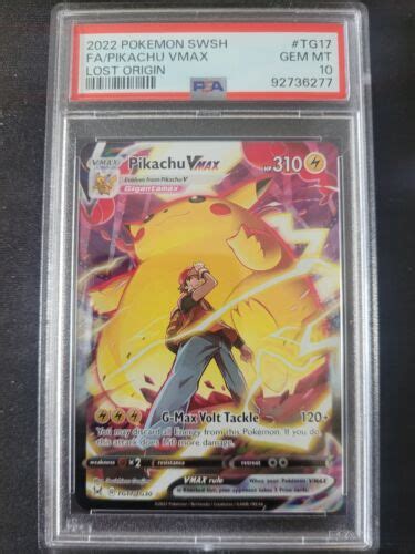 PSA 10 Pikachu VMAX TG17 TG30 Pokemon Lost Origin Full Art Pokémon