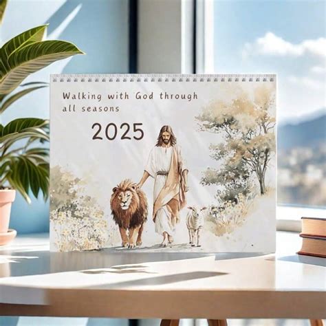 Calendário de mesa tema Jesus Cristo mais novo estilo 2025 SHEIN PT