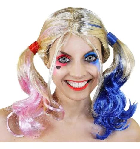 Peluca Rubia Harley Quinn Harly Queen Cosplay Disfraz