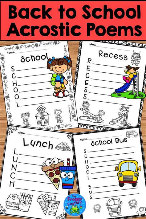 Back To School Acrostic Poems Back To School Activities Writing