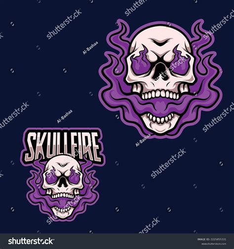 Skull Fire Logo Design Vector Template Stock Vector Royalty Free