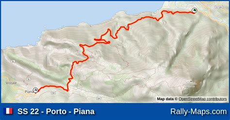 SS 22 Porto Piana Stage Map Tour De Corse Rallye De France 1993