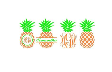 Pineapple SVG Files Pineapple Monogram Svg Pineapple Monogram Etsy