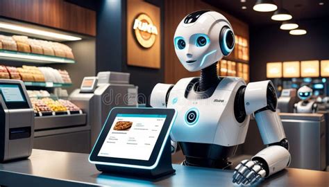 Robotic Cafe Assistant Stock Image Image Of Assistant 314594635