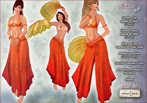 Second Life Marketplace Vw Jinn Red Harem Girl Kajira Or