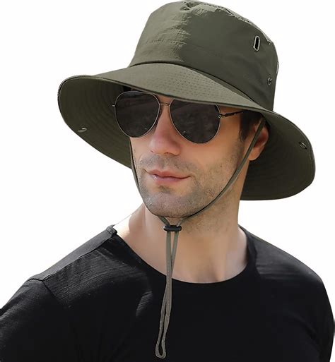 Muryobao Men Sun Hat Summer Wide Brim UPF 50 Breathable Boonie Hats