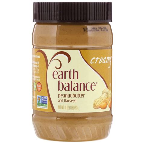 Earth Balance Peanut Butter And Flaxseed Creamy Oz G Iherb