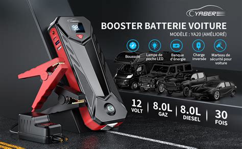 Yaber Booster Batterie A Mah Portable Jump Starter D Marrage