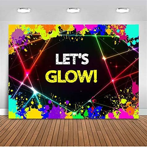 Mehofoto Glow Neon Party Backdrop Lets Glow Splatter Shinning Lights