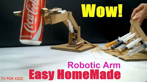 How To Make Hydraulic Powered Robotic Arm From Cardboard At Home Youtube