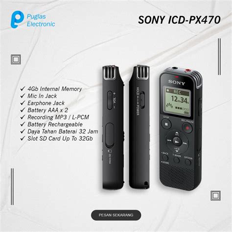 Jual Voice Digital Recorder Sony Icd Px Alat Perekam Rekam Merekam