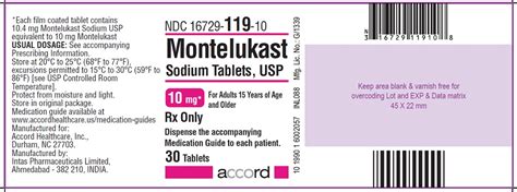 Dailymed Montelukast Sodium Montelukast Sodium Tablet Film Coated