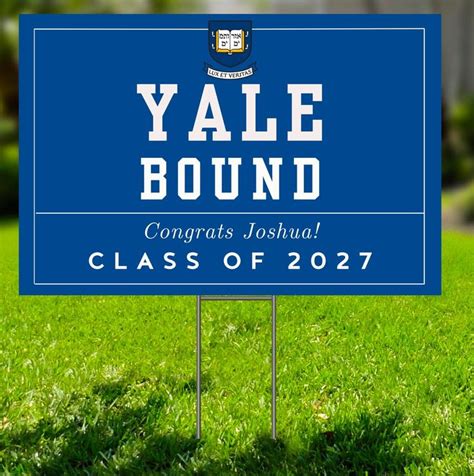 Yale Bound Yard Sign Custom Yard Sign Yale Acceptance Class Of 2023