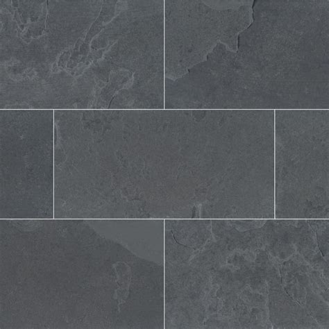 Montauk Black 12X24 Gauged Slate Tile Floor Tiles USA