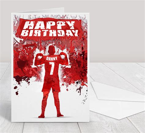 Football Birthday Card Personalised Birthday Card Kids Card Happy