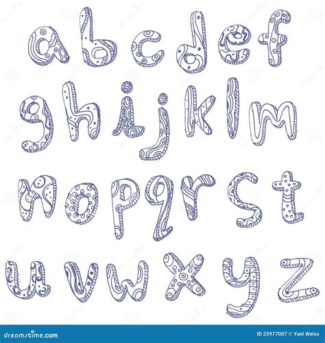 Lower Case Doodle Alphabet Royalty Free Stock Photography Image