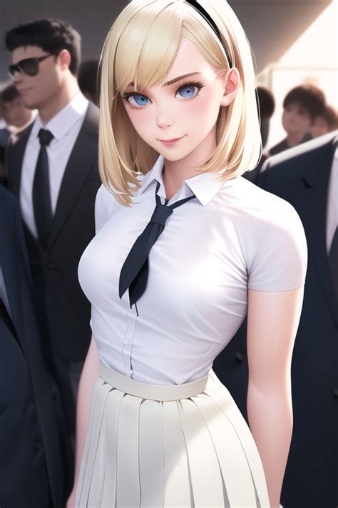 Sfw Gwen Stacy Blonde Medium Breasts Short Hair Blue Eyes Cinemati S