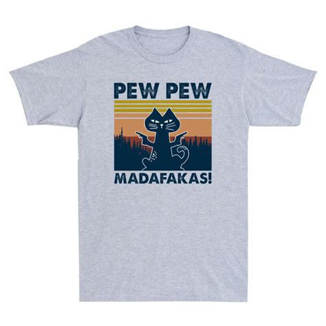 Pew Pew Madafakas Cat With Guns Vintage Funny Men S Short Sleeve T