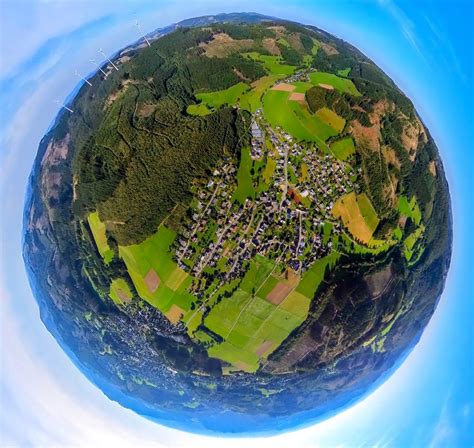 Hilchenbach Aus Der Vogelperspektive Fish Eye Perspektive Ortsansicht