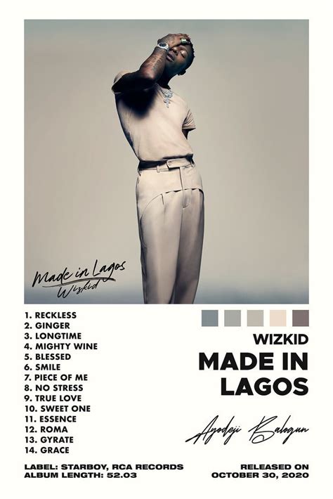 Wizkid Poster Made in Lagos Poster Wizkid Album Cover - Etsy | Cool ...