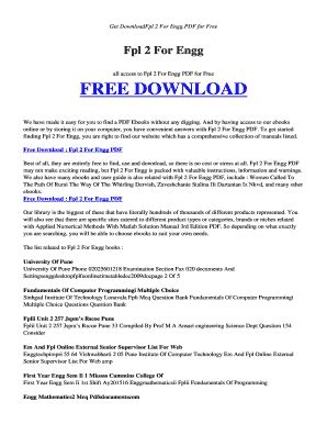 Fillable Online Encode Esy Free Fpl For Engg Pdf And Related Books