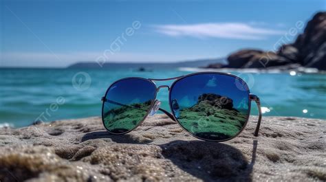 Fundo óculos De Sol Aviador Nas Rochas à Beira Mar Fundo Imagem Para