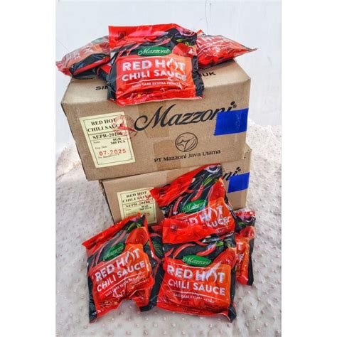 Mazzoni Sauce Sachet Spicy Sauce Sauce Sachet Red Hot Chili Contains 15 Packs CARTONAN