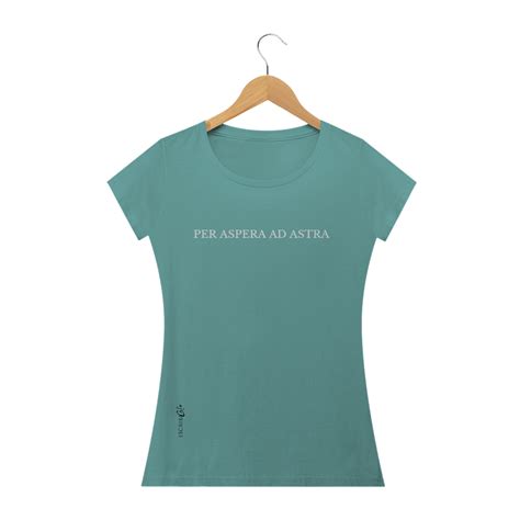 Baby Long Estonada Camiseta Envelhecida Feminina Per Aspera Ad Astra R