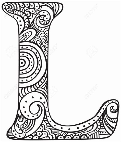 Coloring Doodle Letters Luxury Collection Letter L Coloring Sheet