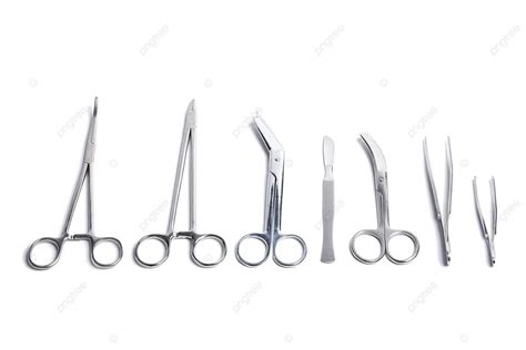 Isolated Surgical Instruments Setfeaturing Scalpels Forceps Clamps And