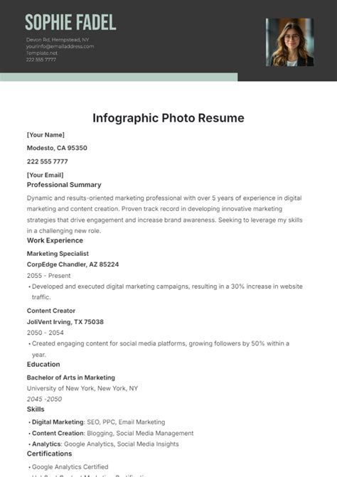 Free Infographic Resume Templates to Edit Online and Download