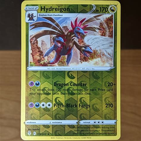 Hydreigon Lp Nm Reverse Holo Evolving Skies Foil Swsh Pokemon