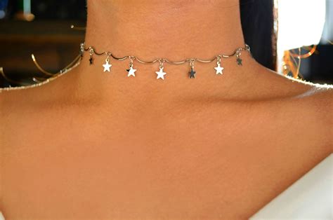 Silver Star Wavey Choker Silver Star Choker Silver Stars Etsy