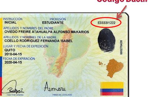 Código Dactilar CÉDULA ECUADOR GUÍA y UTILIDAD