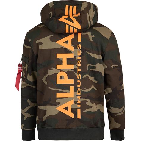 Alpha Industries Back Print Camo Hoody Woodland Camo Hier Bestellen