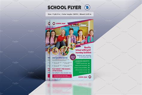 School Admission Flyer V1121 Flyer Templates Creative Market