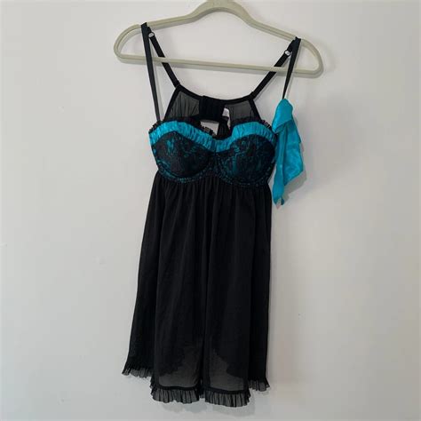 Cacique Teddy Lingerie Satin Lace Turquoise Black Wir Gem