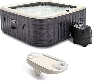 Intex PureSpa Plus Greystone Inflatable Square Outdoor Hot Tub Spa 94 X 28 And Tablet Mobile