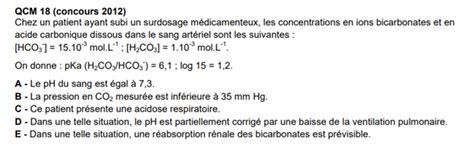 QCM Moodle Sur Le PH UE3b Biophysique Physiologie Tutorat