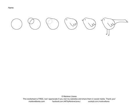 Free Art Teaching Resources: How to Draw a Simple Bird (step by step)