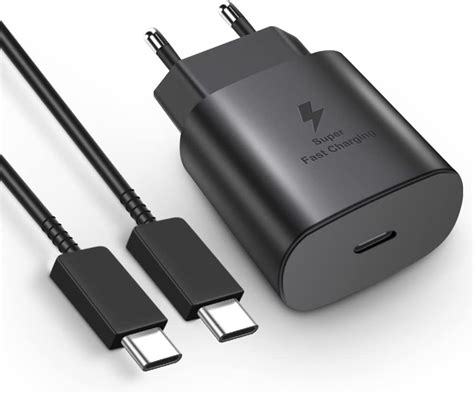 Caricatore Samsung USB C Rapido 25W With Cavo Caricabatterie Cable Type