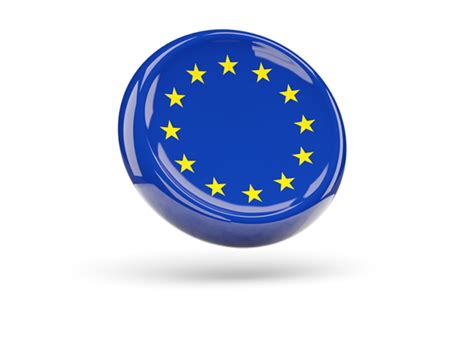 Shiny Round Icon Illustration Of Flag Of European Union