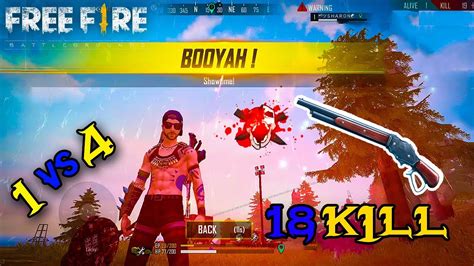 Solo Vs Squad Only M1887 18 Kills Gameplay Garena Free Fire Ankush