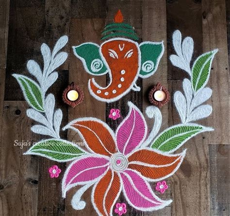 DIY- Easy Ganpati Rangoli Designs