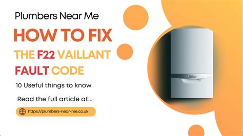 How To Fix The F Vaillant Fault Code Vaillant F Fault Code