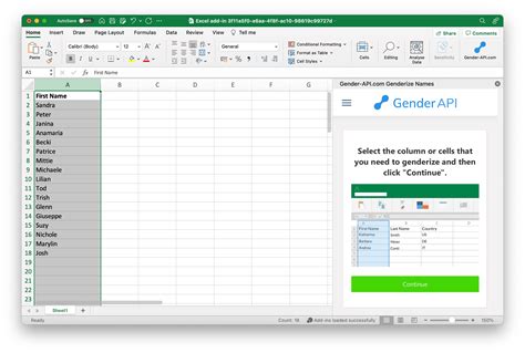 Genderize Names In Microsoft Excel Gender Api Determines The Gender Of A First Name